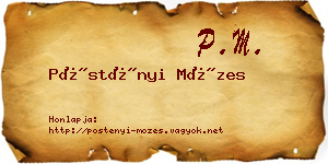 Pöstényi Mózes névjegykártya